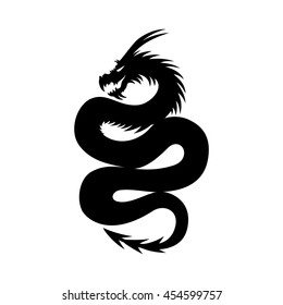 The sign of the dragon on the white background.