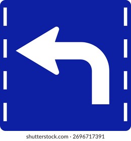 Una señal para que los conductores giren a la izquierda. No siga recto ni gire a la derecha.