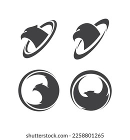sign of eagle head with circle logo vector icon illustration design 