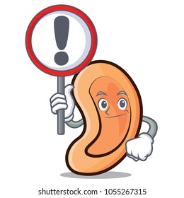With sign Ear character cartoon style