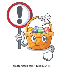 With sign easter basket ball in cartoon shape
