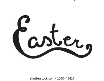 sign easter isolated on white background