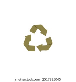 The sign Eco-friendly recycling . Vector graphics with green arrows indicating recycling and responsibility for waste disposal and nature conservation.
