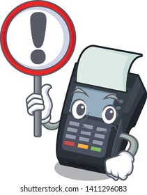 With sign EDC machine is above cartoon chair