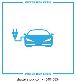 Sign of the electric car charging. Vector illustration eps10.