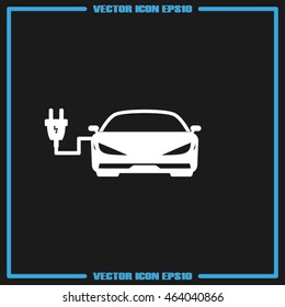 Sign of the electric car charging. Vector illustration eps10.