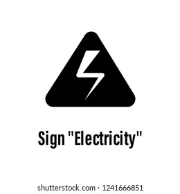 Sign Electricity icon with description. Element of energy saving icon for mobile concept and web apps. Detailed Sign Electricity icon can be used for web and mobile