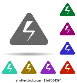 Sign electricity in multi color style icon. Simple glyph, flat vector of energy icons for ui and ux, website or mobile application