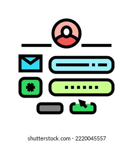 sign up with e-mail color icon vector. sign up with e-mail sign. isolated symbol illustration