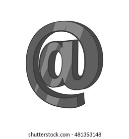 Sign e-mail icon in black monochrome style isolated on white background. Send letters symbol vector illustration