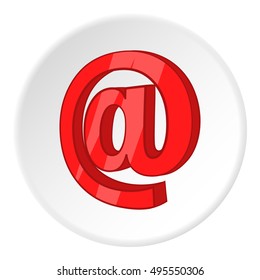 Sign e-mail icon in cartoon style isolated on white circle background. Send letters symbol vector illustration