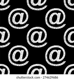 At sign or e-mail icon. Seamless pattern