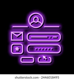 sign up with e-mail neon light sign vector. sign up with e-mail illustration