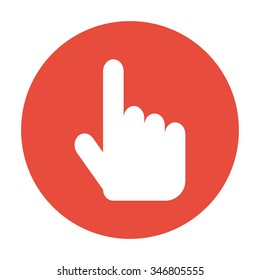 Sign emblem vector illustration. Hand with touching a button or pointing finger