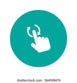 Sign emblem vector illustration. Hand with touching a button or pointing finger