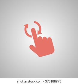 Sign emblem vector illustration. Hand with touching a button or pointing finger