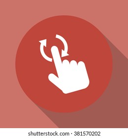 Sign emblem vector illustration. Hand with touching a button or pointing finger
