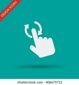 Sign emblem vector illustration. Hand with touching a button or pointing finger