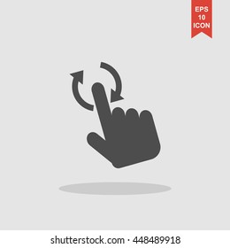 Sign emblem vector illustration. Hand with touching a button or pointing finger