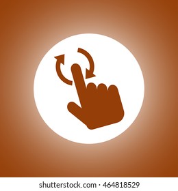 Sign emblem vector illustration. Hand with touching a button or pointing finger