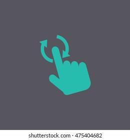 Sign emblem vector illustration. Hand with touching a button or pointing finger