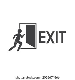 sign for emergency exit, exit icon, vector art.