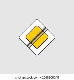 Sign of the end of the main road vector