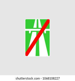 Sign end of the motorway vector