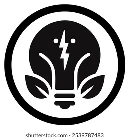Sign of Energy efficiency pictogram, sustainability, energy crisis, eco-friendly