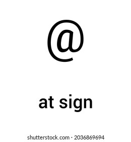 At sign in English grammar vector illustration