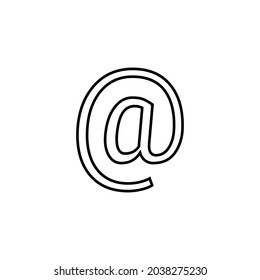 At sign in English grammar vector illustration