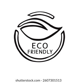 sign environmentally friendly products line vector hand drawn illustration