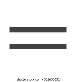 Sign, Equal, Equality Icon Vector Image.Can Also Be Used For Education And Science. Suitable For Mobile Apps, Web Apps And Print Media.