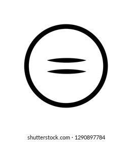 Sign equally icon in circle, vector best gray line icon on white background , EPS 10