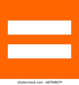 Sign equally white icon .