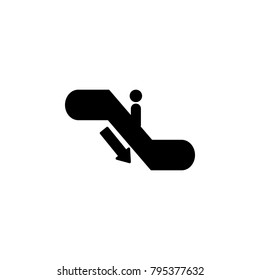 the sign of the escalator is lowered icon. Element of airport icons. Premium quality graphic design icon. Signs, outline symbols collection icon for websites, web design, mobile on white background