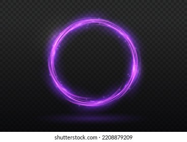 Sign of an ethereal fire portal with a strange spark of flame. Modern magic circle of witches with runes. 
Decor elements for a wizard, shaman, medium. Glowing trail effect on transparent background.