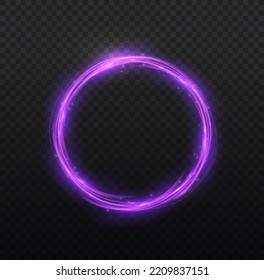 Sign of an ethereal fire portal with a strange spark of flame. Modern magic circle of witches with runes. 
Decor elements for a wizard, shaman, medium. Glowing trail effect on transparent background.