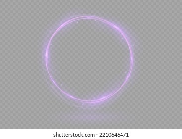 Sign of an ethereal fire portal with a strange spark of flame. Modern magic circle of witches with runes. 
Decor elements for a wizard, shaman, medium. Glowing trail effect on transparent background.