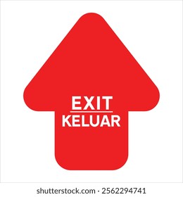 Sign Exit arrow with text in arrow 