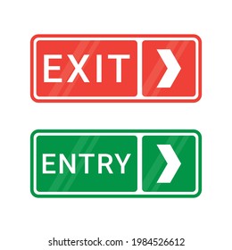 sign exit and entry traffic, information symbol on office or road, simple modern design vector