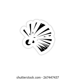 sign explosion warning icon on a white background with shadow 