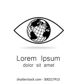 Signo de ojo con globo interior. Logo de plantilla para la empresa, asociación, fundación, asociación.