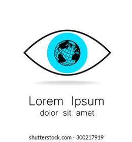 Signo de ojo con globo interior. Logo de plantilla para la empresa, asociación, fundación, asociación.