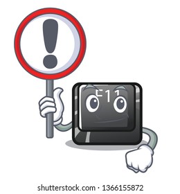 With sign f11 button installed on mascot keyboard