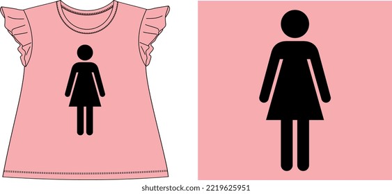 sign of female t shirt graphic design vector illustration \
