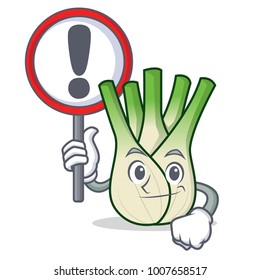 With sign fennel character cartoon style