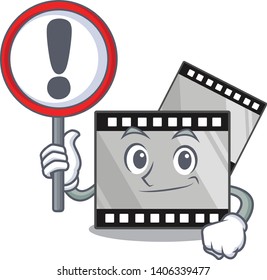 With sign film strip isolated in the mascot