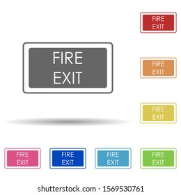 Sign fire exit in multi color style icon. Simple glyph, flat vector of web icons for ui and ux, website or mobile application