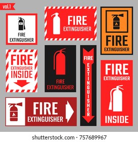 Sign of the fire extinguisher
